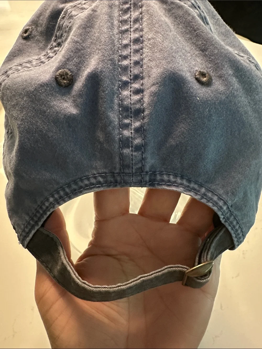 Legacy Unisex USA Embroidered Two-Tone Adjustable Cap in Slate Blue and Charcoal